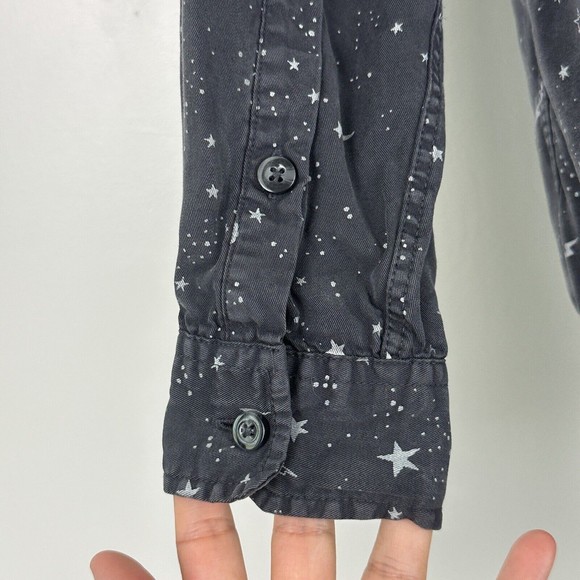 Marine Layer Valley XS Star Celestial Print Gray Button Down Shirt Top - Picture 12 of 14